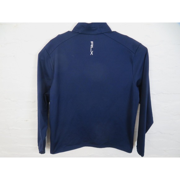 RLX Ralph Lauren Sweater Mens Large Blue Green Quarter Zip Pullover Golf Modern - Picture 8 of 10